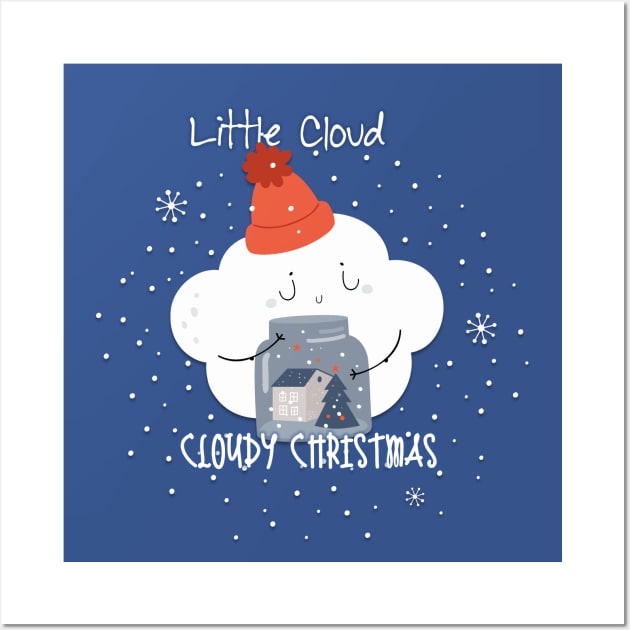 Cloudy Christmas Wall Art by LittleCloudSongs